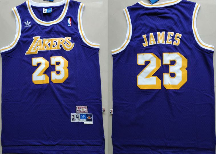 Men Los Angeles Lakers #23 James Blue Adidas Game NBA Jerseys